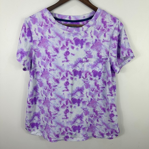 Jane and Bleecker Tops - Jane and Bleecker Top Womens Small Purple Tie Dye Boho Hippie Lounge Indie Tee